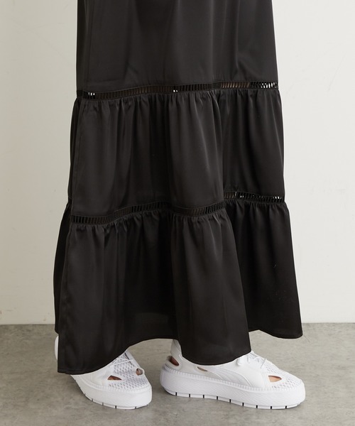 Lui's（ルイス）の「ダブルストラップはしごレースキャミワンピース（ワンピース・レディース・ブラック/ブルー/グリーン・FREE）」の16枚目の写真