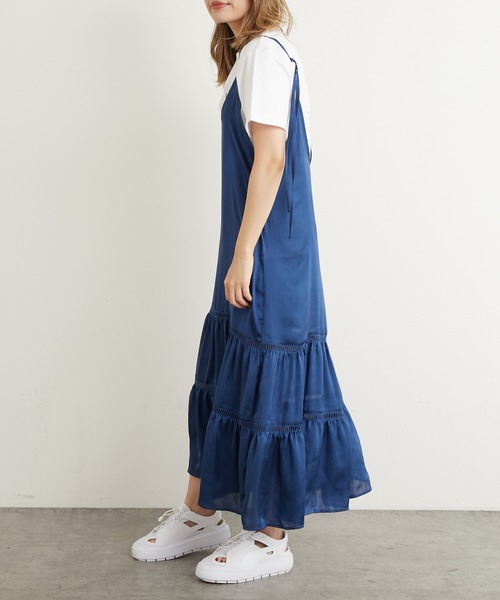 Lui's（ルイス）の「ダブルストラップはしごレースキャミワンピース（ワンピース・レディース・ブラック/ブルー/グリーン・FREE）」の8枚目の写真