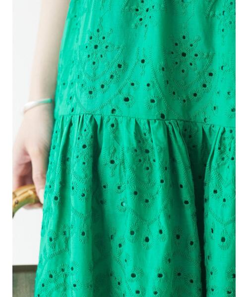 Green Parks(グリーンパークス)の「刺繍ティアードスカート*(スカート・レディース・ブラック/グリーン/ライトベージュ・FREE)」の10枚目の写真