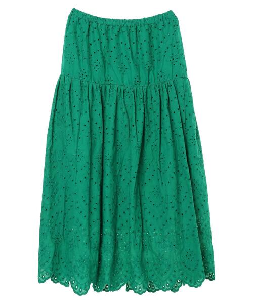 Green Parks(グリーンパークス)の「刺繍ティアードスカート*(スカート・レディース・ブラック/グリーン/ライトベージュ・FREE)」の18枚目の写真