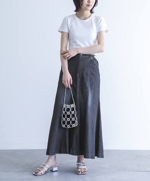 n'OrLABEL（ノアールレーベル）の「【機能素材】『フレアデニムスカート』（デニムスカート・レディース・ネイビー/インディゴブルー・2/1）」の6枚目の写真