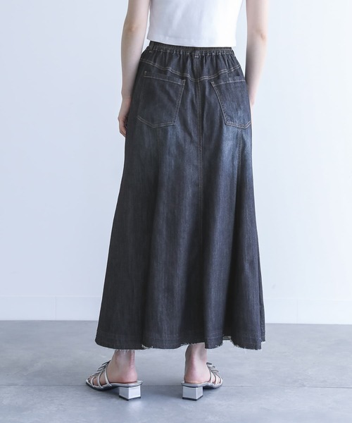 n'OrLABEL（ノアールレーベル）の「【機能素材】『フレアデニムスカート』（デニムスカート・レディース・ネイビー/インディゴブルー・2/1）」の5枚目の写真
