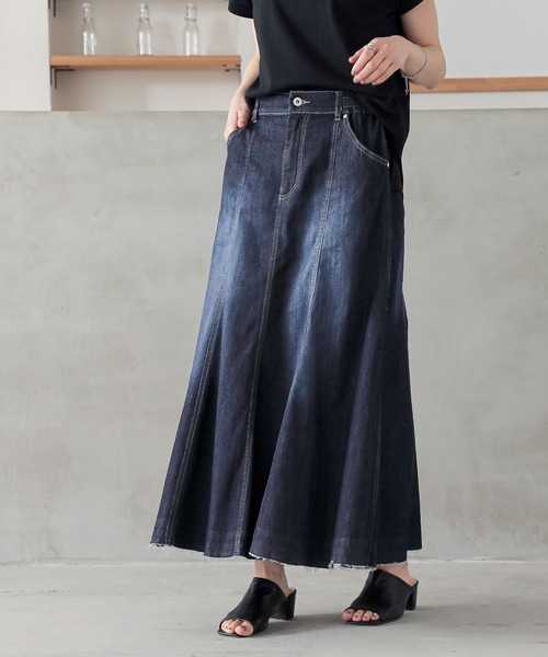 n'OrLABEL（ノアールレーベル）の「【機能素材】『フレアデニムスカート』（デニムスカート・レディース・ネイビー/インディゴブルー・2/1）」の13枚目の写真