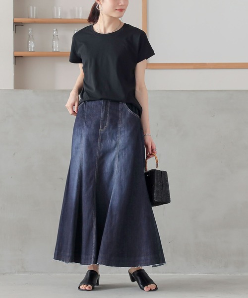 n'OrLABEL（ノアールレーベル）の「【機能素材】『フレアデニムスカート』（デニムスカート・レディース・ネイビー/インディゴブルー・2/1）」の15枚目の写真