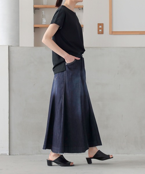 n'OrLABEL（ノアールレーベル）の「【機能素材】『フレアデニムスカート』（デニムスカート・レディース・ネイビー/インディゴブルー・2/1）」の16枚目の写真