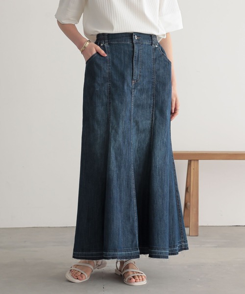 n'OrLABEL（ノアールレーベル）の「【機能素材】『フレアデニムスカート』（デニムスカート・レディース・ネイビー/インディゴブルー・2/1）」の20枚目の写真