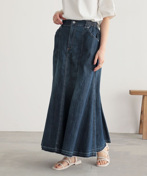 n'OrLABEL（ノアールレーベル）の「【機能素材】『フレアデニムスカート』（デニムスカート・レディース・ネイビー/インディゴブルー・2/1）」の21枚目の写真