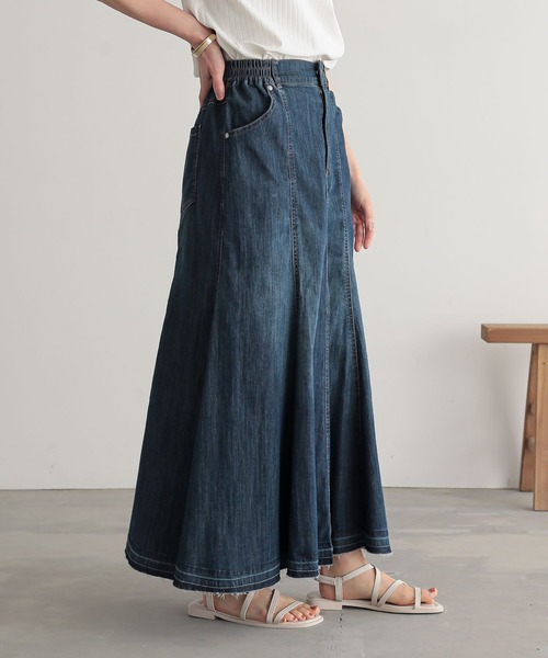 n'OrLABEL（ノアールレーベル）の「【機能素材】『フレアデニムスカート』（デニムスカート・レディース・ネイビー/インディゴブルー・2/1）」の22枚目の写真