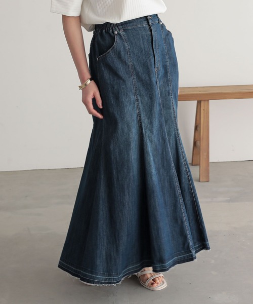 n'OrLABEL（ノアールレーベル）の「【機能素材】『フレアデニムスカート』（デニムスカート・レディース・ネイビー/インディゴブルー・2/1）」の19枚目の写真