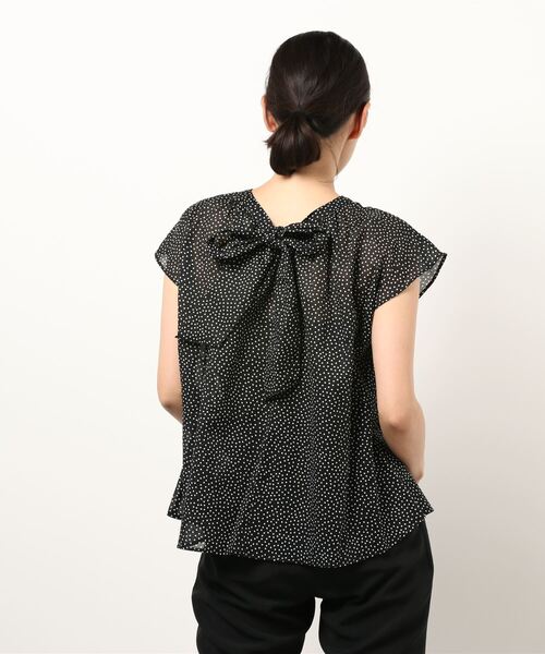 Te chichi（テチチ）の「ボイルドットバックリボンブラウス（シャツ/ブラウス・レディース・モカ/ブラック/オフホワイト・ﾌﾘ-）」の4枚目の写真
