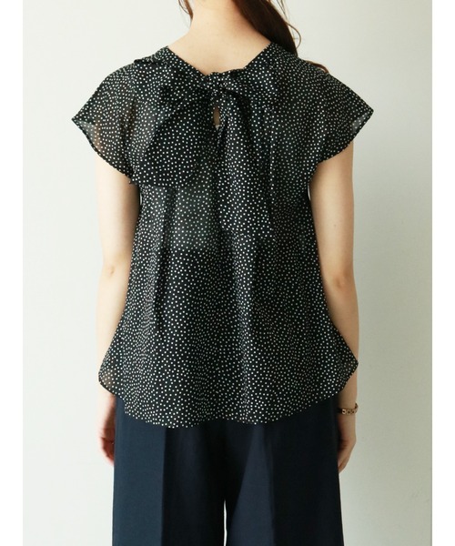 Te chichi（テチチ）の「ボイルドットバックリボンブラウス（シャツ/ブラウス・レディース・モカ/ブラック/オフホワイト・ﾌﾘ-）」の7枚目の写真