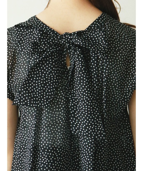 Te chichi（テチチ）の「ボイルドットバックリボンブラウス（シャツ/ブラウス・レディース・モカ/ブラック/オフホワイト・ﾌﾘ-）」の8枚目の写真