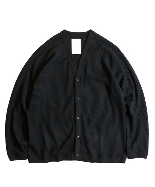C.E.L.STORE（セルストア）の「MADE IN STANDARD/メイドインスタンダード　HEAVY WAFFLE CARDIGAN（カーディガン/ボレロ・メンズ・ネイビー/ヘザーグレー/ブラック/カーキ・LARGE/MEDIUM）」の7枚目の写真