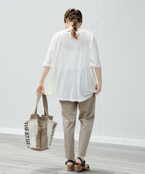 PUAL CE CIN（ピュアルセシン）の「【Du noir】リネン天竺プルオーバー（Tシャツ/カットソー・レディース・オフホワイト/ブラック/グレー・FREE）」の17枚目の写真