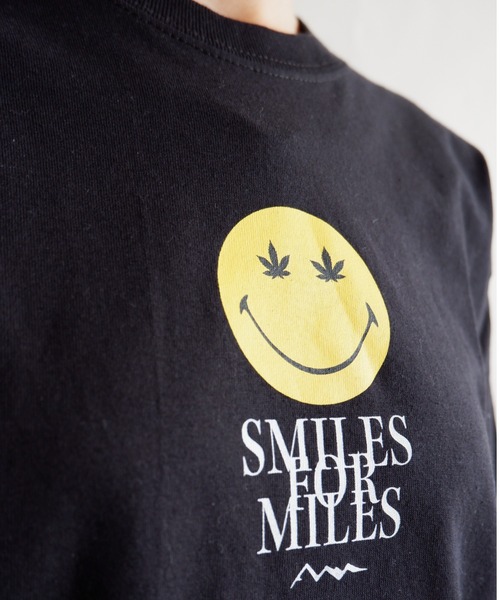 MANASTASH（マナスタッシュ）の「MANASTASH/マナスタッシュ　W's LEAF SMILE L/S TEE　ウィメンズ　リーフスマイル　ロンＴ（Tシャツ/カットソー・レディース・サンドベージュ/ブラック/ホワイト・MEDIUM）」の9枚目の写真