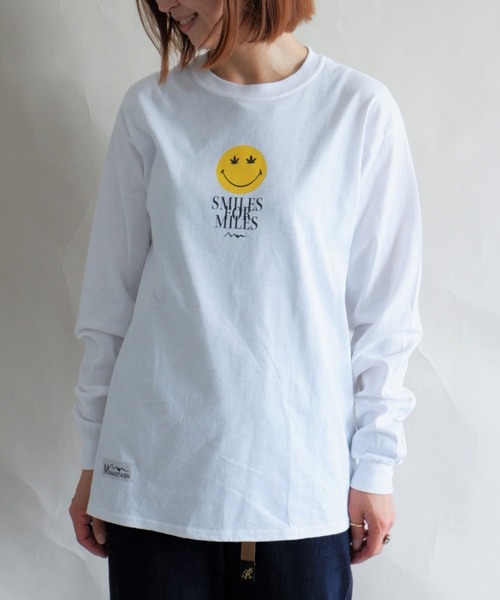 MANASTASH（マナスタッシュ）の「MANASTASH/マナスタッシュ　W's LEAF SMILE L/S TEE　ウィメンズ　リーフスマイル　ロンＴ（Tシャツ/カットソー・レディース・サンドベージュ/ブラック/ホワイト・MEDIUM）」の11枚目の写真