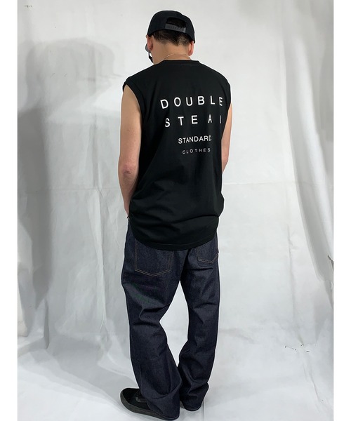 DOUBLE STEAL（ダブルスティール）の「ヘビーウェイトスリーブレスＴシャツ（タンクトップ・メンズ・ホワイト/ブラック・X-LARGE/MEDIUM/LARGE）」の2枚目の写真