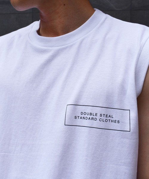 DOUBLE STEAL（ダブルスティール）の「ヘビーウェイトスリーブレスＴシャツ（タンクトップ・メンズ・ホワイト/ブラック・X-LARGE/MEDIUM/LARGE）」の16枚目の写真
