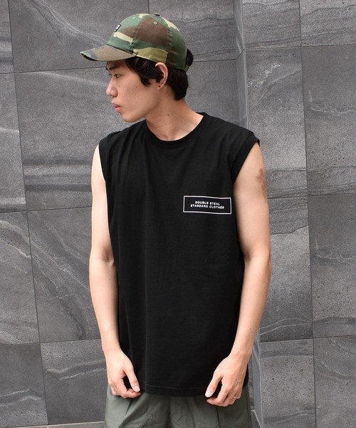 DOUBLE STEAL（ダブルスティール）の「ヘビーウェイトスリーブレスＴシャツ（タンクトップ・メンズ・ホワイト/ブラック・X-LARGE/MEDIUM/LARGE）」の11枚目の写真