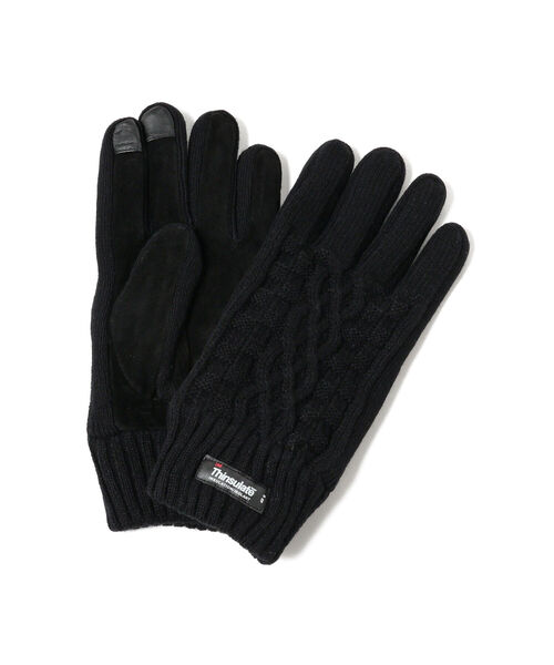 BEAMS HEART(ビームスハート)の「BEAMS HEART / ニットコンビ グローブ(手袋・メンズ・チャコールグレー/ブラック/ネイビー・ONE SIZE)」の4枚目の写真