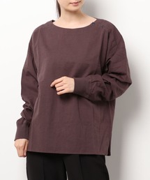 B2650 リブカフス布帛ロングTシャツ