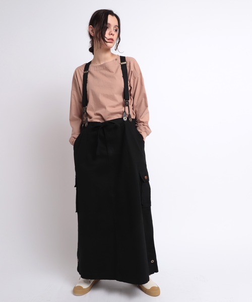 RNA-N(アールエヌエーエヌ)の「B2650 リブカフス布帛ロングTシャツ(Tシャツ/カットソー・レディース・ダークウッド/サーモンピンク/ホワイト・MEDIUM)」の18枚目の写真