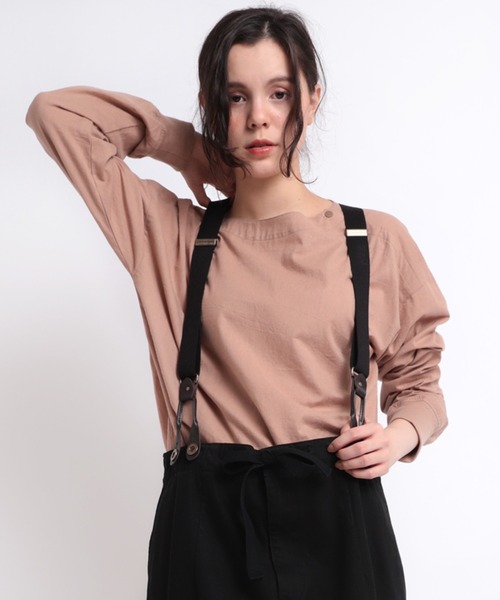 RNA-N(アールエヌエーエヌ)の「B2650 リブカフス布帛ロングTシャツ(Tシャツ/カットソー・レディース・ダークウッド/サーモンピンク/ホワイト・MEDIUM)」の20枚目の写真