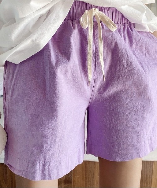 NANING9(ナンニング)の「NANING9 リネンハーフパンツ(その他パンツ・レディース・ブラウン/ベージュ/バイオレット/イエロー・FREE)」の16枚目の写真