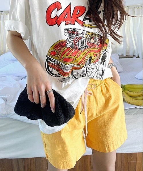 NANING9(ナンニング)の「NANING9 リネンハーフパンツ(その他パンツ・レディース・ブラウン/ベージュ/バイオレット/イエロー・FREE)」の12枚目の写真