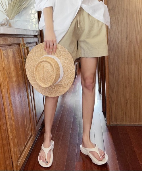 NANING9(ナンニング)の「NANING9 リネンハーフパンツ(その他パンツ・レディース・ブラウン/ベージュ/バイオレット/イエロー・FREE)」の8枚目の写真