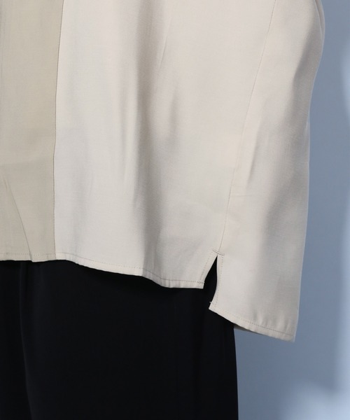 HARE（ハレ）の「レザークレリックシャツ(HARE)（シャツ/ブラウス・メンズ・ブラック/ベージュ・SMALL/MEDIUM）」の11枚目の写真