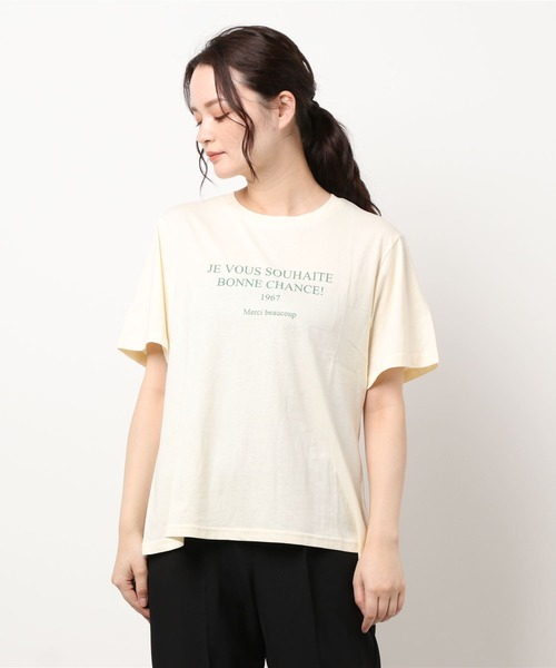 JUMELLE（ジュメロ）の「メッセージT（Tシャツ/カットソー・レディース・クリーム・FREE）」の4枚目の写真