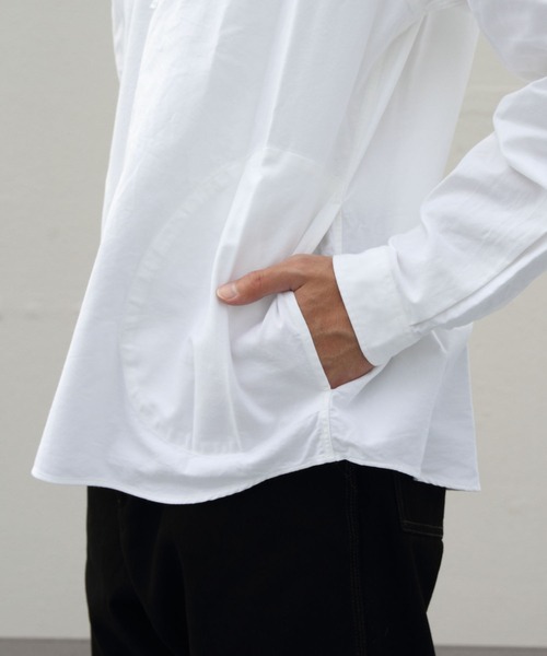 DANTON（ダントン）の「DANTON/ダントン　ラウンドカラープルオーバーシャツロングスリーブオックス　ROUND COLLAR PULLOVER OX（メンズ）JD-3568 YOX（シャツ/ブラウス・メンズ・ホワイト/ナチュラル・44/40/42/38）」の15枚目の写真