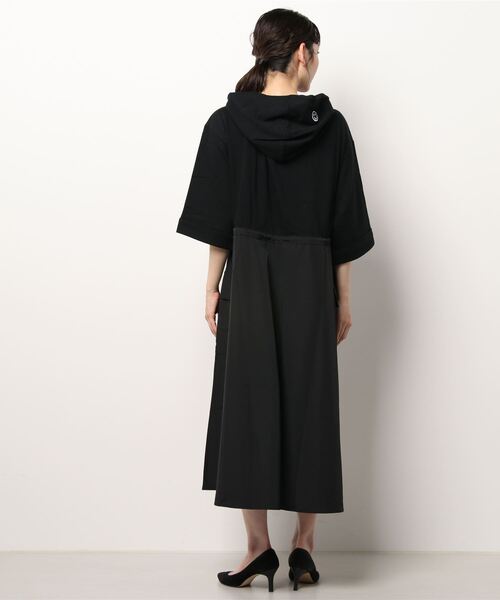 WORLD WIDE LOVE!（ワールドワイドラブ）の「異素材切り替えワンピース（ワンピース・レディース・ブラック/カーキ・1）」の7枚目の写真