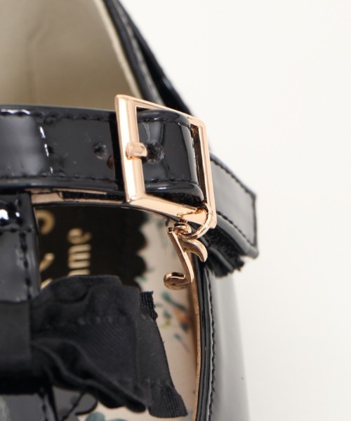 axes femme（アクシーズファム）の「リボン付Ｔストラップパンプス（パンプス・キッズ・ワイン/ブラック・LARGE/X-LARGE/MEDIUM）」の9枚目の写真