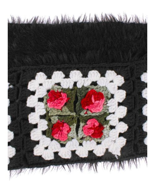 merry jenny（メリージェニー）の「クロシェマフラー（マフラー・レディース・ブラック/オフホワイト・FREE）」の5枚目の写真