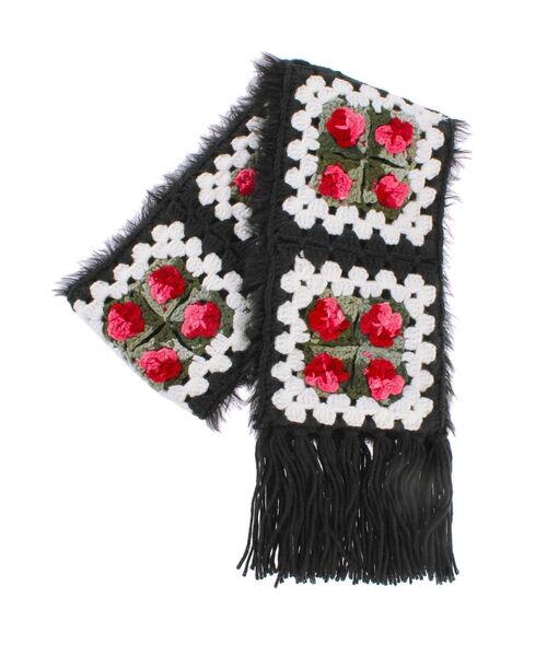 merry jenny（メリージェニー）の「クロシェマフラー（マフラー・レディース・ブラック/オフホワイト・FREE）」の7枚目の写真