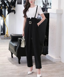 ベルトデザインサロペットパンツ