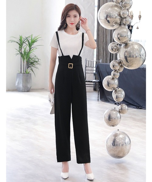 Bifrost（ビフレスト）の「ベルトデザインサロペットパンツ（その他パンツ・レディース・ブラック・M/L）」の3枚目の写真