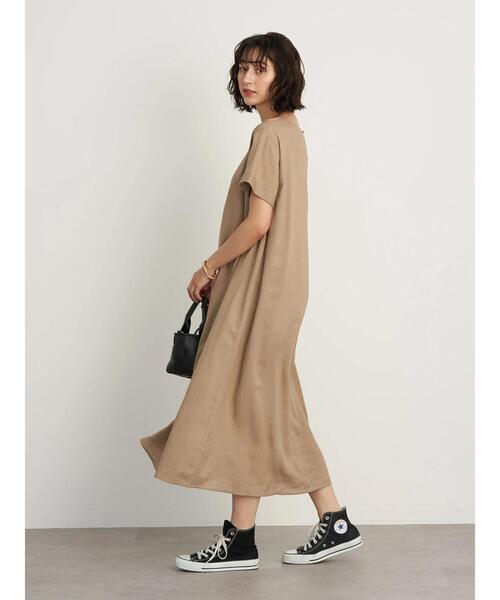 earth music&ecology(アースミュージックアンドエコロジー)の「レーヨンリネンフレアワンピース *(ワンピース・レディース・ブラック/ベージュ/ミント/ラベンダー・FREE)」の14枚目の写真