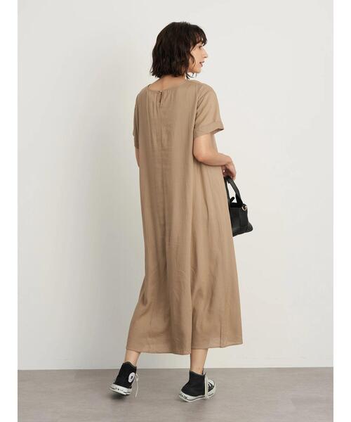 earth music&ecology(アースミュージックアンドエコロジー)の「レーヨンリネンフレアワンピース *(ワンピース・レディース・ブラック/ベージュ/ミント/ラベンダー・FREE)」の15枚目の写真