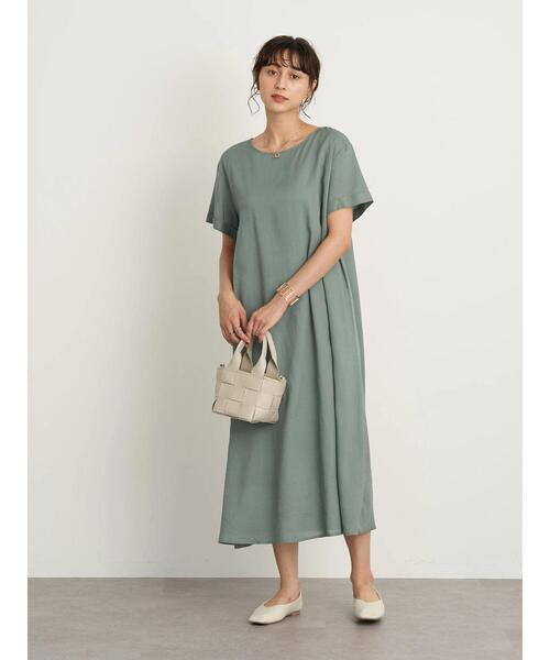 earth music&ecology(アースミュージックアンドエコロジー)の「レーヨンリネンフレアワンピース *(ワンピース・レディース・ブラック/ベージュ/ミント/ラベンダー・FREE)」の16枚目の写真