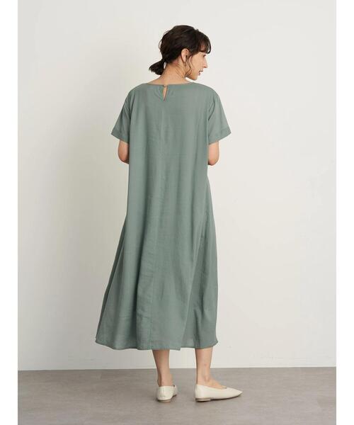 earth music&ecology(アースミュージックアンドエコロジー)の「レーヨンリネンフレアワンピース *(ワンピース・レディース・ブラック/ベージュ/ミント/ラベンダー・FREE)」の18枚目の写真