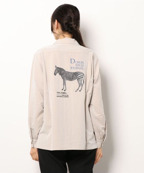 179/WG(イチナナキュウダブルジー)の「アニマルグラフィックシャツ(シャツ/ブラウス・レディース・チャコールグレー/ベージュ・MEDIUM)」の14枚目の写真