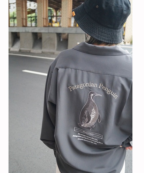 179/WG(イチナナキュウダブルジー)の「アニマルグラフィックシャツ(シャツ/ブラウス・レディース・チャコールグレー/ベージュ・MEDIUM)」の11枚目の写真