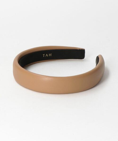 green label relaxing(グリーンレーベルリラクシング)の「<TAH(ター)> フェイクレザー バンド < Select by EMMEL REFINES >(カチューシャ・レディース・ベージュ/ネイビー/ブラック・FREE)」の3枚目の写真