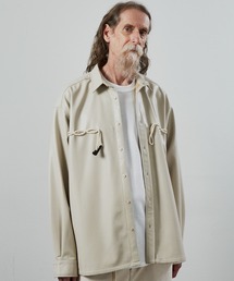【UNSELDs アンセルズ】シンセティックレザー ダッフルシャツ