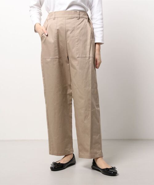 Doux archives（ドゥアルシーヴ）の「チノ　ベイカーテーパードパンツ（チノパンツ・レディース・ブラック/カーキ/ベージュ・LARGE/MEDIUM/SMALL）」の11枚目の写真
