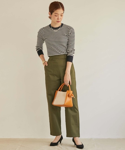 Doux archives（ドゥアルシーヴ）の「チノ　ベイカーテーパードパンツ（チノパンツ・レディース・ブラック/カーキ/ベージュ・LARGE/MEDIUM/SMALL）」の10枚目の写真