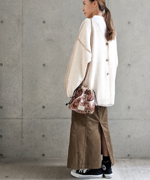 Per sist ence（パーシエンス）の「Per sist ence/パーシエンス　配色ステッチカーディガン（カーディガン/ボレロ・レディース・ベージュ/アイボリー/ブラック・FREE）」の14枚目の写真